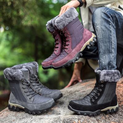 China Deodorization Fleece Trim Suede Fashion Winter High Top Shoes Size 38-46 Plush Warm Anti-Slippery Cushioning Male Casual Shoes Men's Boots for sale