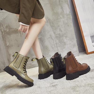 China Spring Boots Fashion Autumn Footwear Height Increasing Chunky Heel Ankle Boots Botas Mujer Durable Round Sports Shoes Women for sale