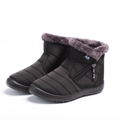 China Fashion Trend Slip Booties Woman Ankle Boots Waterproof Anti-skid Fur Striped Outdoor Winter Fully Shoes Women's Boots for sale