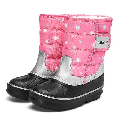 China Winter Plush Soft Warm Leather Round Fashion Comfortable Non-slip Waterproof Sandproof Children's Cotton Girls Snow Boots Kids Boots for sale