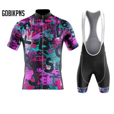 China Breathable Clothing Color Cycling Bib Shorts Short Sleeve Cycling Clothing Breathable And Quick-drying for sale