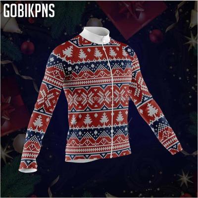 China GOBIKPNS Christmas Breathable Long Sleeve Bicycle Cycling Jersey Custom Pro Cycling Jersey Cycling Wear for sale