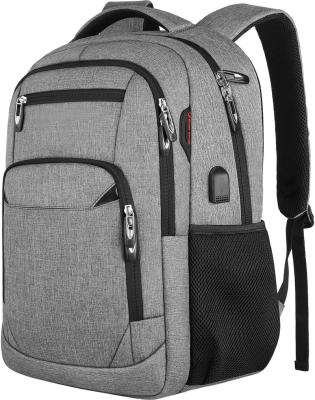 China USB Left Charging Laptop USB Charging Backpack, Business Travel Anti Theft Slim Durable Laptops Backpack with USB Charging Port, Water Resistant, gray for sale