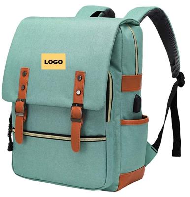 China With USB With USB Vintage Laptop Backpack For Women Men, School College Backpack With External USB Charging Port for sale