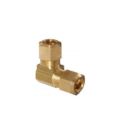 China Brass DOT Compression Tube Fitting 10mm x 10mm Tube OD Equal 90 Degree Elbow for sale