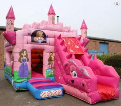 China PVC inflatable princess bouncer castle combo, inflatable combo castle, princess bouncy castle combo for sale