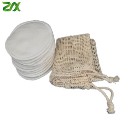 China 12pcs 3 Layers 30%Cotton 70% Reusable Bamboo Face Pads Makeup Remover With Cotton Mesh Laundry Bag Set for sale