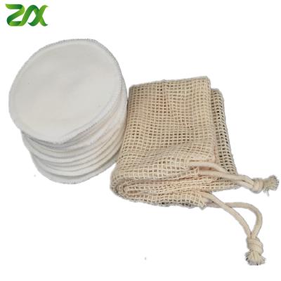 China Face 3 Layer Reusable Bamboo Cotton Makeup Remover Pads Make Up Remover Pad Washable With Cotton Mesh Bag for sale