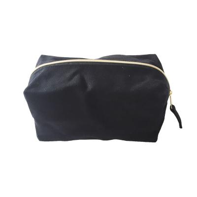 China Natural Eco Friendly Rope Handle Makeup Bags Without Logo Embroidery Zippered Cotton Cosmetic Bag for sale