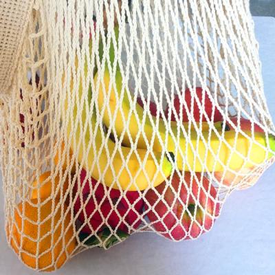 China Reusable Organic Rope Handle Cotton Mesh With Drawstring Washable Shopping Fruits And Vegetables Cotton Mesh Laundry Bag for sale