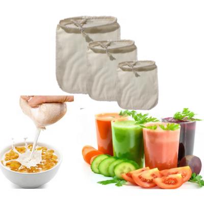 China food & Multi Reusable Organic Hemp Filter Bag Organic Hemp Mesh Forliquid Coffee Tea Juice Coffee Almond Cotton Food Beverage Filter Set Food Pack for sale