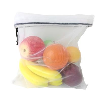 China Eco-friendly 100%Polyester Net Reusable Rope Handle Factory Price RPET Shopping Bag for sale