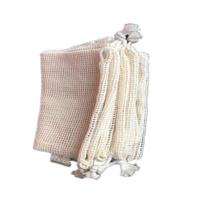 China Traditional Factory Wholesale Eco - Friendly Reusable Cotton Mesh Laundry Bag Washable Storage Bags for sale