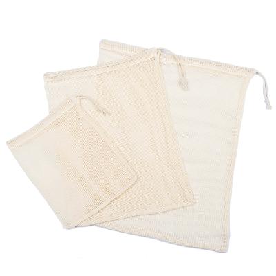 China 2012 Eco-friendly Cotton Mesh Rope Handle Hot Sale 100% Vegetable RPET Bag And Laundry Bag for sale