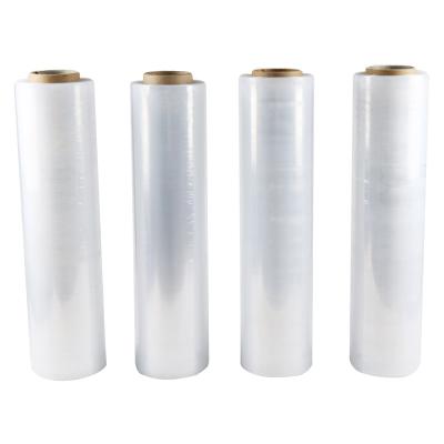 China Factory Wholesale Hand Stretch Wrap Film Rolls Moisture Proof Shrink Stretch Film Plastic Manual Transparent Pallet Wrapping LLDPE Stretch Film for sale