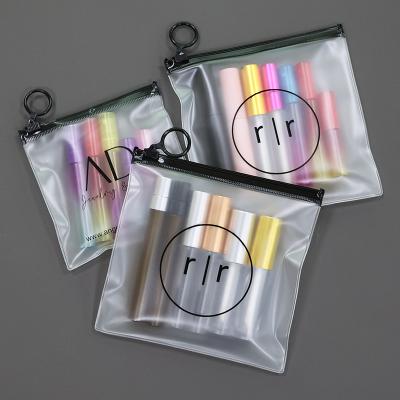 China Recyclable PVC Frosted Clear Plastic Package Bag Zip Lock Bag With Logo for sale