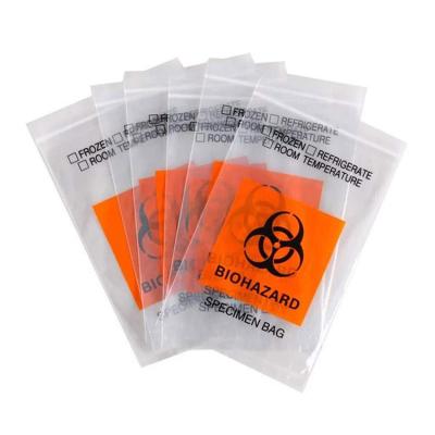 China BIODEGRADABLE Red Yellow Plastic Autoclavable Medical Biohazard Waste Disposal Specimen Bag for sale