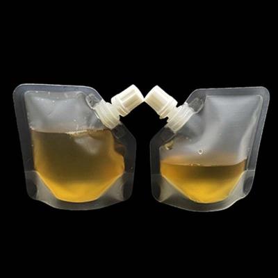 China Disposable Custom Transparent Liquid Pouch Spout Bag Stand Up Plastic Beverage Package Pouch With Spout for sale