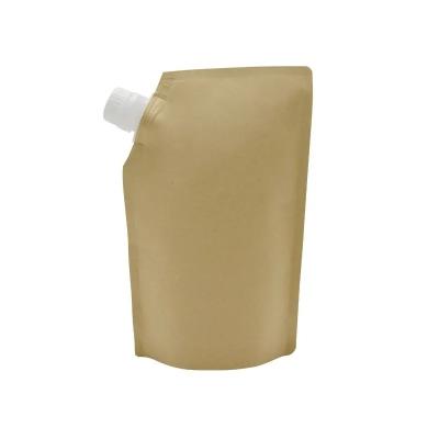 China Aseptic Custom Printed Eco Friendly Biodegradable Recyclable Refill Foil Backing Up Waterproof Liquid Kraft Paper Bags Spout Pouch for sale