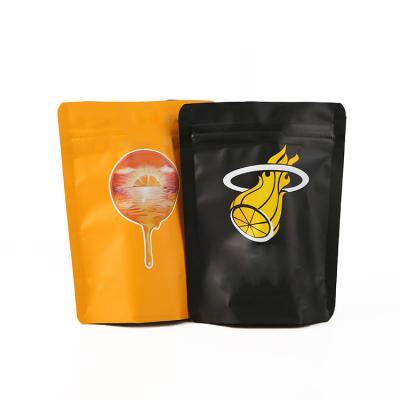 China Disposable Custom Print Designs Smell Proof Plastic Food Packaging Mylar Bag for sale