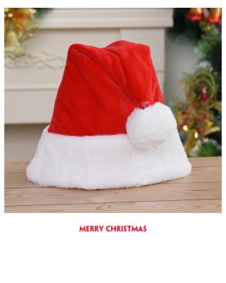 China Nonwoven Ultra Soft Kids Santa Claus Christmas Hat Festival Stuff Christmas Festival Party Decoration Hats Adult Classic for sale