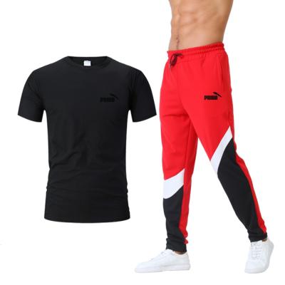 China Wholesale 100%cotton Breathable Mens Sets T-shirt Pants With Quilting Color Optional Sports Wear for sale