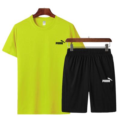 China 2021 Fashion QUICK DRY Men's T-shirt Set 2 Summer Sportswear + Shorts Set Casual Beach Men's Shirt Set Sportswear M-4XL for sale