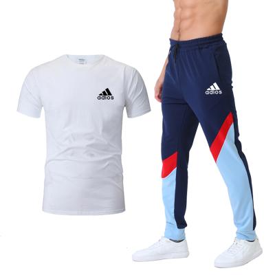 China Breathable Custom Logo Print Men Casual Slim Round Neck Short Sleeve 2 Piece Set Panties Sportswear Tracksuit for sale