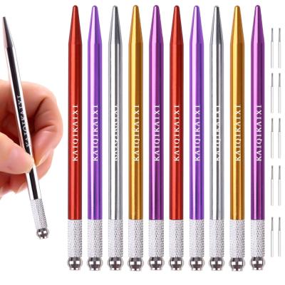 China Permanent Microblading Pens Lightweight Manual Tattoo Eyebrow Pens For Supplies Permanent Makeup Aluminum Pens for sale