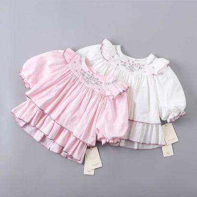 China Boutique Anti-Shrink Fabric Soft Babies' Eco-Friendly Top With Back Bottom For Spring for sale