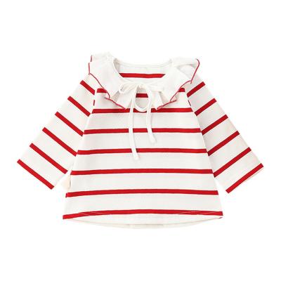 China Striped Pattern Anti Shrink Baby Girl Clothing Navy Style Boutique Tops And T-Shirts for sale