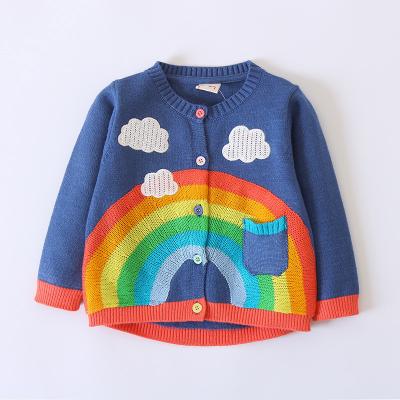 China New children's breathable cardigan children's sweater children's sweater rainbow girl children's clothing for sale