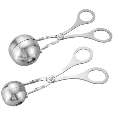 China Food Grade 304 Stainless Steel Rice Cake Pop Meatball Maker Scoop Tongs Viable Meat Baller for sale