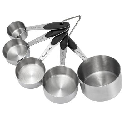 China Sustainable 4 Piece Stainless Steel Measuring Cup Set Adjustable Kitchen Baking Cooking Cups And Measuring Spoon for sale