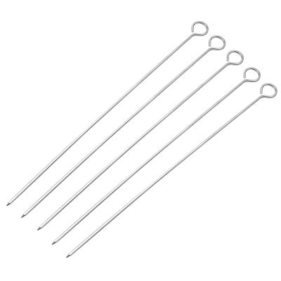 China Long Easily Cleaned Stainless Steel Kebab BBQ Grilling Skewers For Reusable BBQ Grill Kebab BBQ Sticks for sale