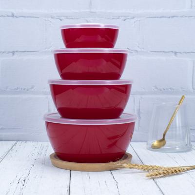 China Hot Sale Disposable Mixing Bowl Amazon Plastic Set With Lid Salad Bowl Nesting Storage Box Plastic Serving Bowls for sale