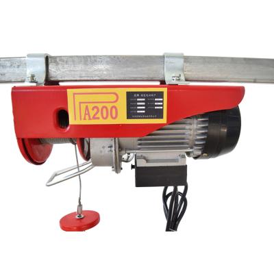 China Hotels 1000KG 220V Mini 1 Ton Electric Wire Rope Motor PA Crane for sale