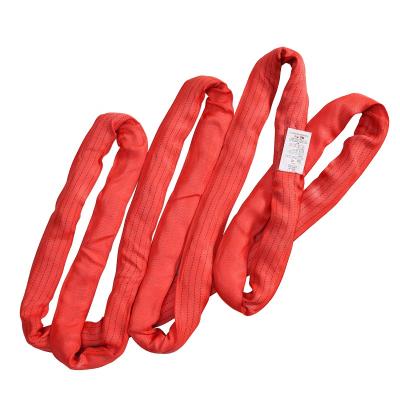 China Stronger Polyester Tensile Strength 10 Ton 4 Ply Round Belt Sling Webbing Lifting Sling for sale