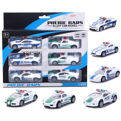 China Hot Selling Educational Toys Diecast Children's Toys New Police Car Series Gift Box Return Force Car Models for sale