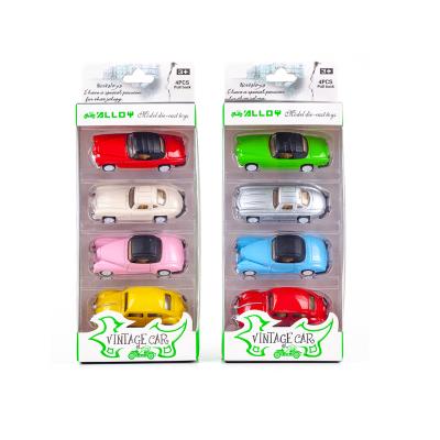 China Simulation Alloy 1:64 Model Toy Car Set Children's Toy Model Ornaments Boy Die-Cast Toy Car Gift Wholesale Pull Back Classic Retro Car Series for sale