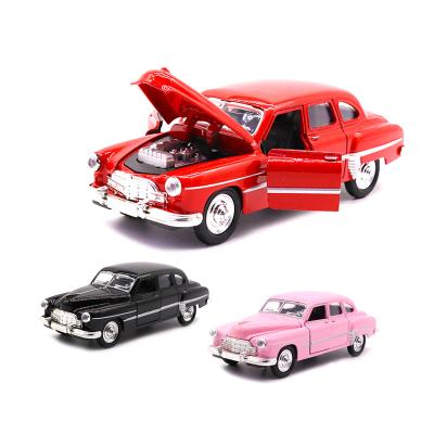 China Diecast Toy 1:28 Alloy Retro Vintage Car Children's Toy Car Ornaments Pull Back Car Diecast Toy Vehicles Metal Model Gift Wholesale for sale