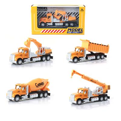 China Diecast Toy Truck Car 1:60 Model Simulation Pull Back Engineering Tractor Toy Model Best Quality Metal Car Kids Diecast Toy Vehicles for sale