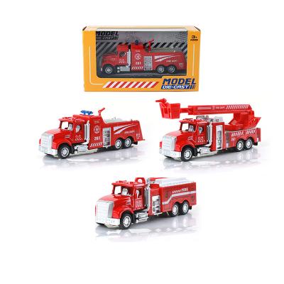 China Simulation Model 1:60 Diecast Toy Fire Truck Pull Back Farmer Car Tractor Toy Model Best Quality Children's Metal Car Diecast Diecast Vehicles toy for sale