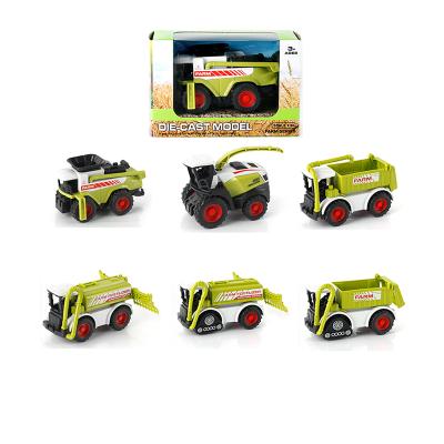 China Simulation Model 1:60 Diecast Toy Truck Car Pull Back Farmer Car Tractor Toy Model Best Quality Children Metal Car Diecast Toy Vehicles for sale