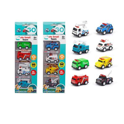 China Hot simulation model sale 1:64 alloy cartoon police car model children's toy car ornaments pull back car model boy toys diecast toy vehicles for sale