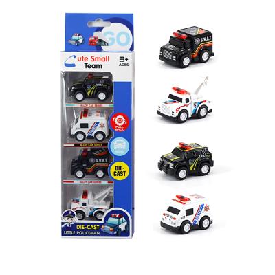 China Hot sale 1:64 alloy cartoon police car children's toy car model ornaments simulation model pull back car boy model toys diecast toy vehicles for sale