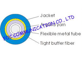 China Simplex militar del cable de fribra óptica de la industria con el tubo acorazado del metal espiral en venta