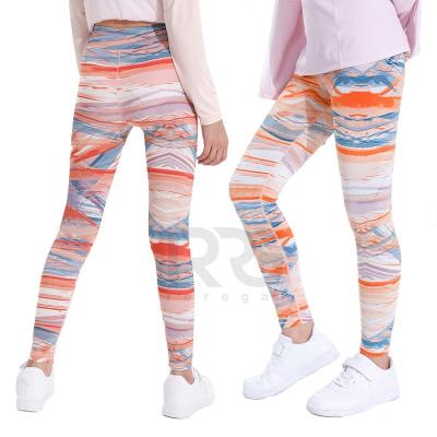 China Breathable Tender Warm Kids Yoga Clothes 4 Needle 6 Yarn Pants Printed High Waist Tight Leggings For Girls for sale