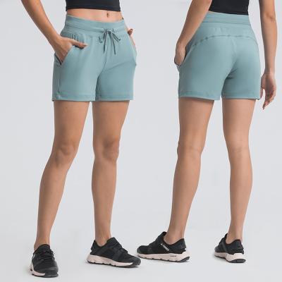 China Lulu 2021 Breathable Line Up Second Skin Solid Color Leisure Training Lemon Female Breathable Quick Dry Feeling Shorts for sale