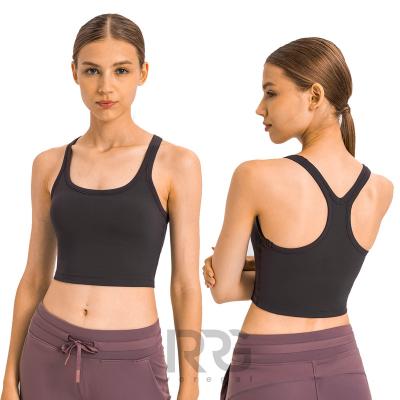 China 2021 Breathable New Line Up Women's Yoga Exercise Vest With Quick Dry Fitness Shockproof Tops Tight Elastic Hairly Swept Breast Pad for sale